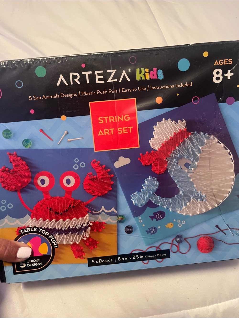 Areca String Art Set - Red & Light Blue Sea AnimalsAges 8+